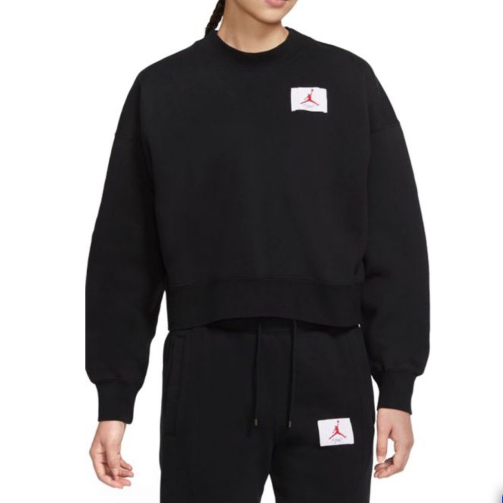 Nike Jordan, crew neck fleece sweatshirt, black, sz small